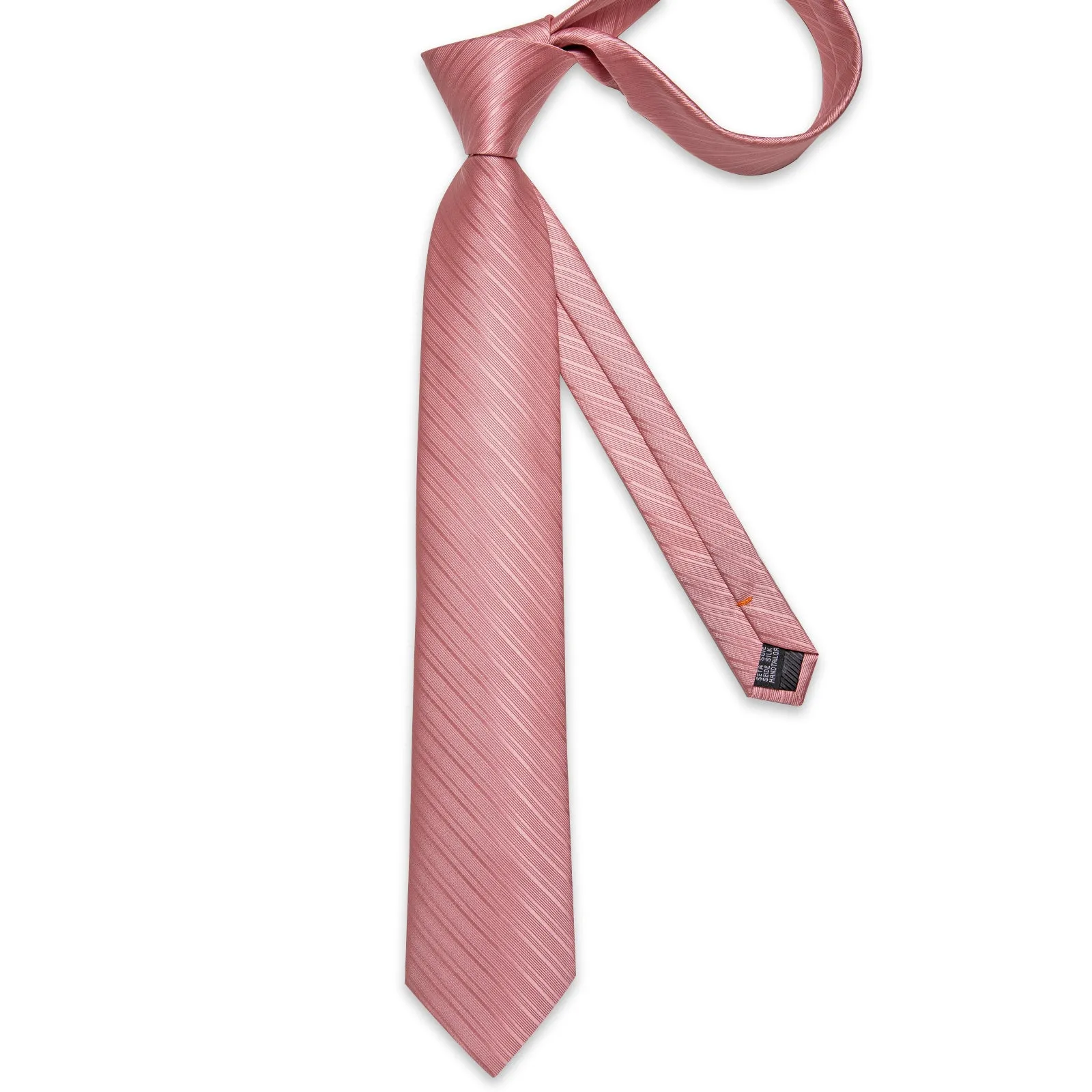 Dark Pink Striped Silk Fabric Tie Hanky Cufflinks Set sold by Ties2You product image thumbnail 4