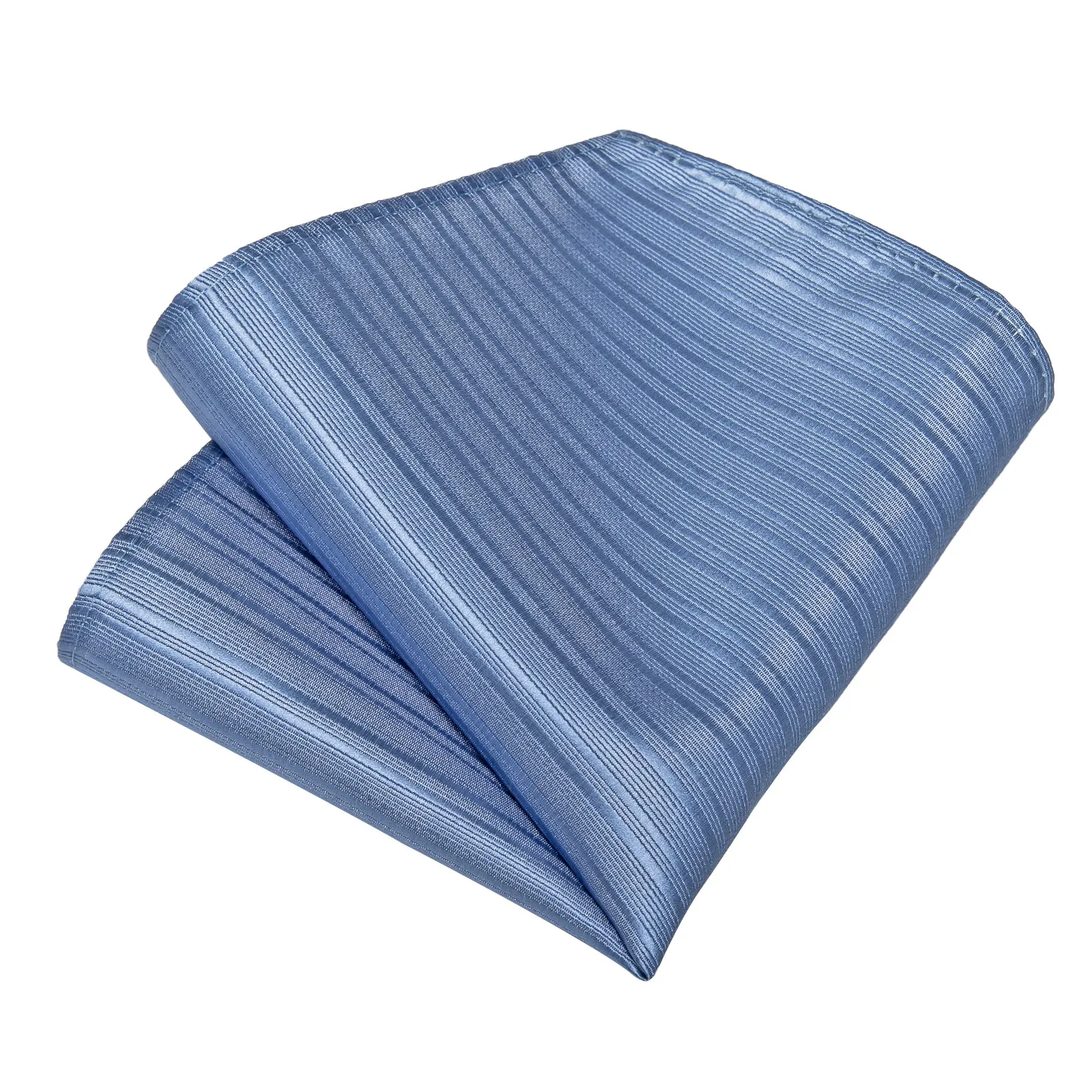 Light Blue Striped Silk Fabric Tie Hanky Cufflinks Set sold by Ties2You product image thumbnail 4