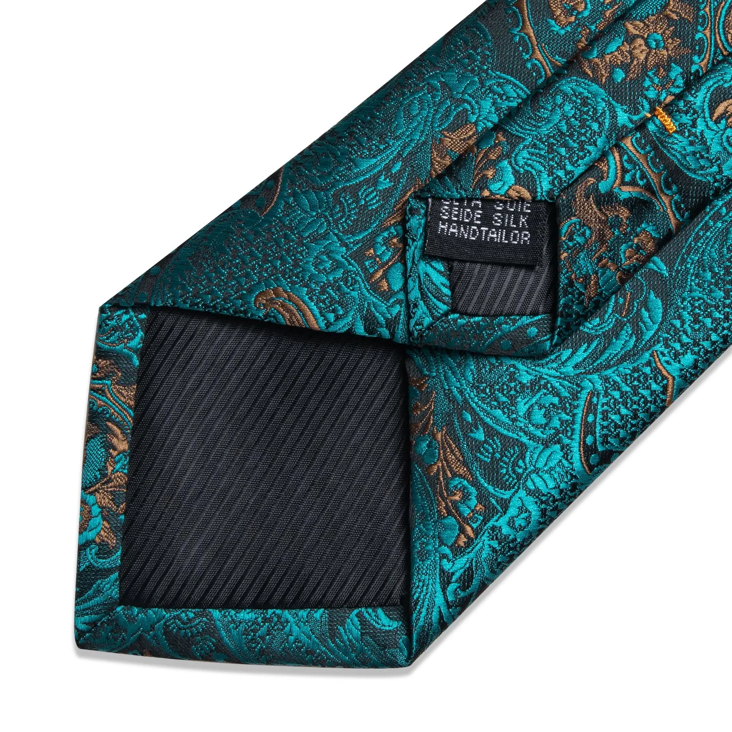 Lake Green Floral Tie Pocket Square Cufflinks Set sold by Ties2You product image thumbnail 3