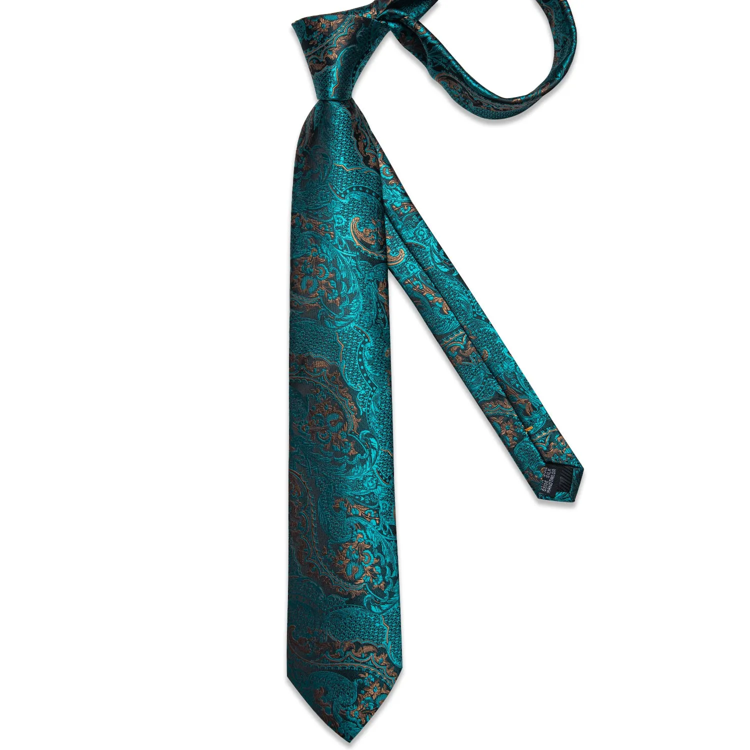 Lake Green Floral Tie Pocket Square Cufflinks Set sold by Ties2You product image thumbnail 5