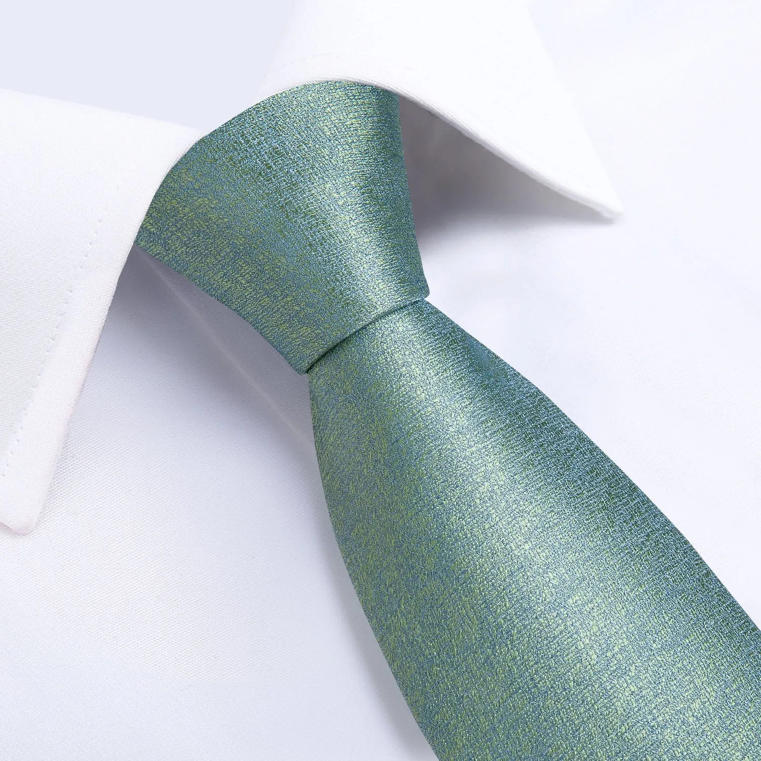 Mint Green Solid Tie Pocket Square Cufflinks Set with Lapel Pin sold by Ties2You product image thumbnail 5