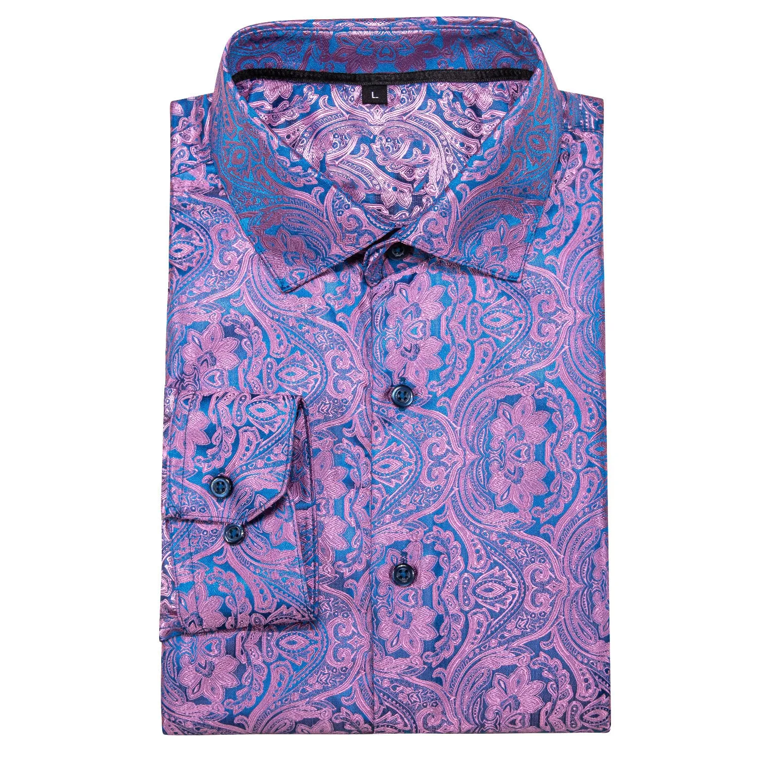 Ties2you Mens Lavender Dress Shirt Paisley Silk Long Sleeve Button Down Caual Shirts sold by Ties2You product image thumbnail 4