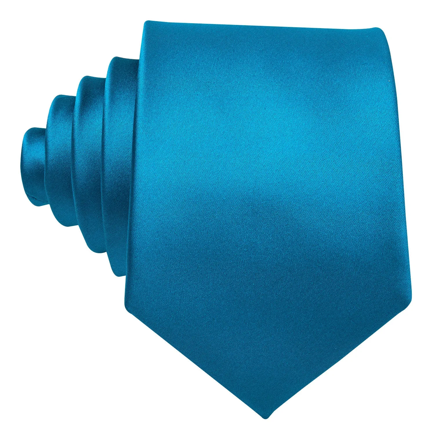 Azure Solid Necktie Pocket Square Cufflinks Set sold by Ties2You product image thumbnail 2