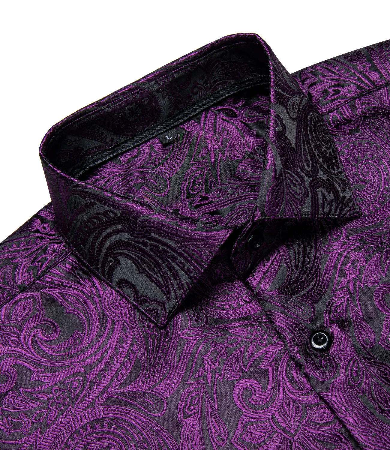 Ties2you Mens Purple Dress Shirt Paisley Long Sleeve Button Down Shirt for Party sold by Ties2You product image thumbnail 4