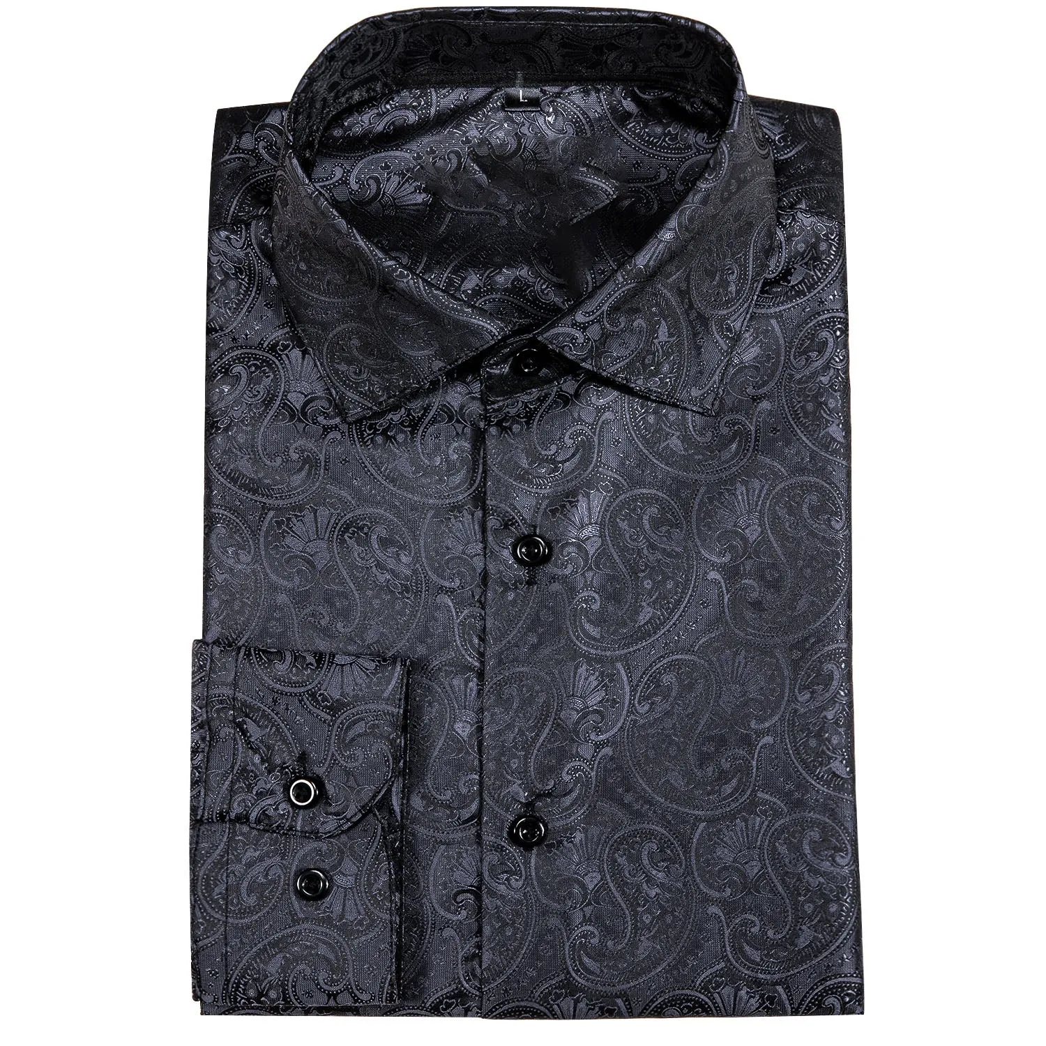 Ties2you Black Casual Shirt for Men Slim Fit Paisley Long Sleeve Button Down Shirt sold by Ties2You product image thumbnail 4