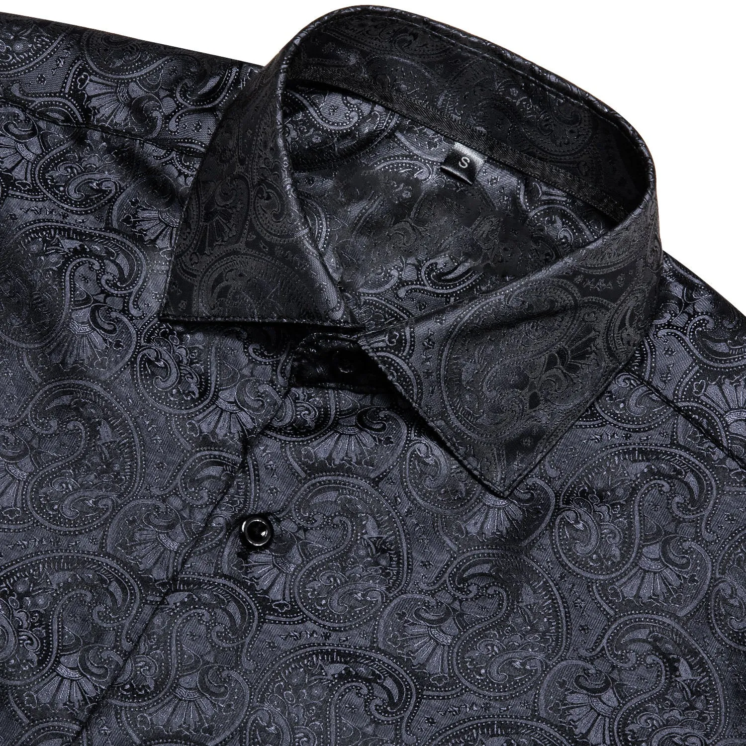 Ties2you Black Casual Shirt for Men Slim Fit Paisley Long Sleeve Button Down Shirt sold by Ties2You product image thumbnail 2