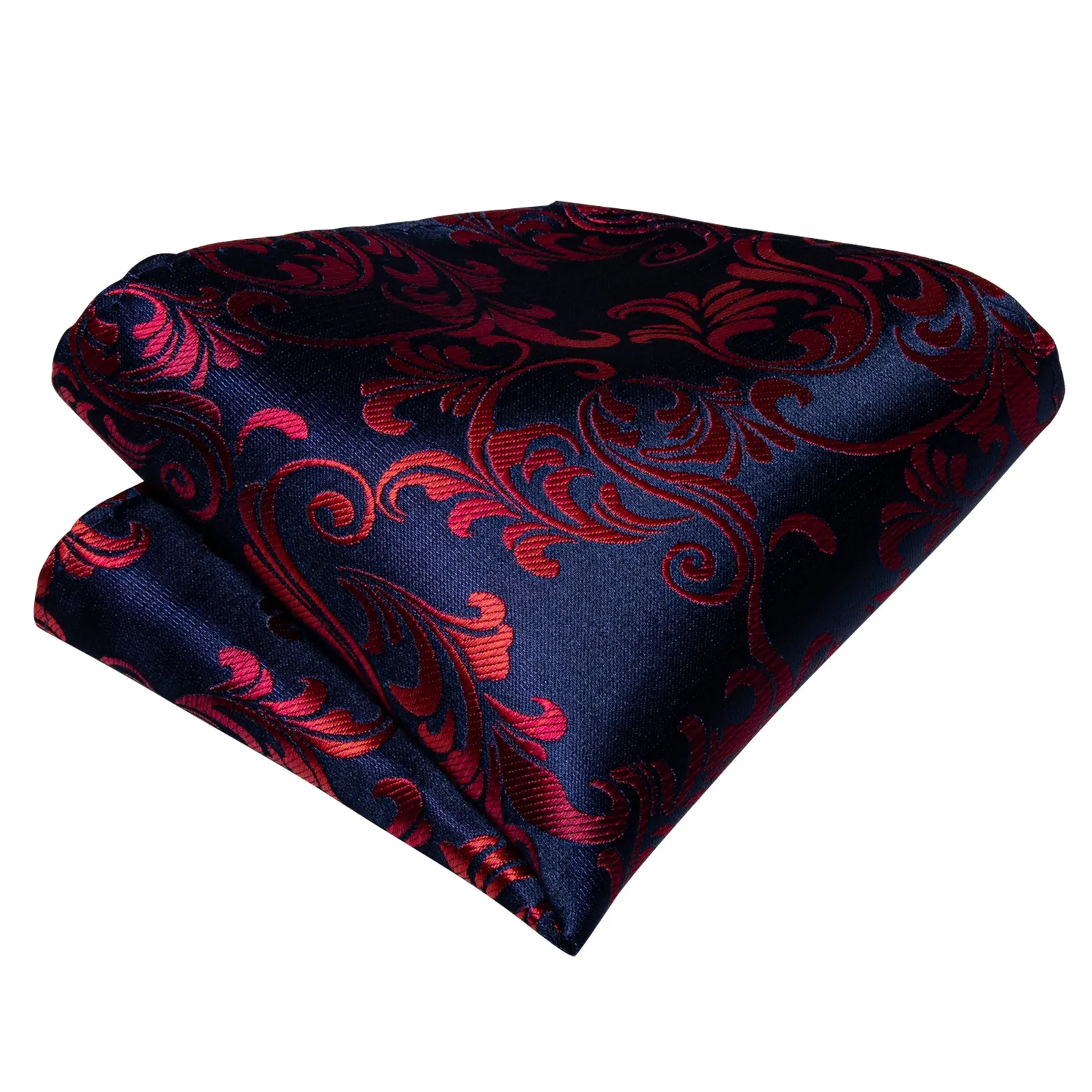 Deep Blue Red Floral Men's Pre-tied Bowtie Pocket Square Cufflinks Set sold by Ties 2 You product image thumbnail 4