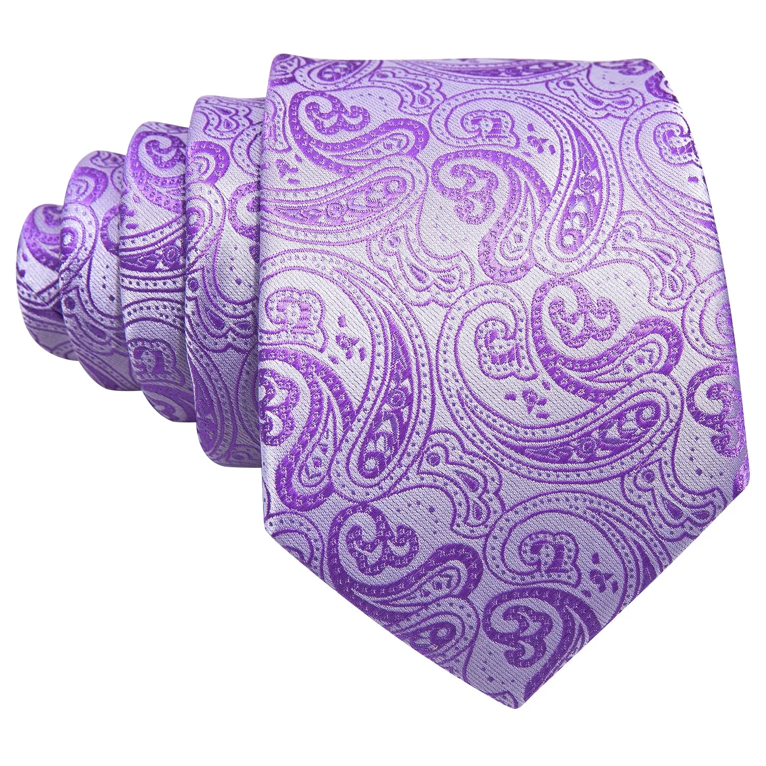 Purple Paisley Mens Tie Pocket Square Cufflinks Set sold by Ties2You product image thumbnail 2