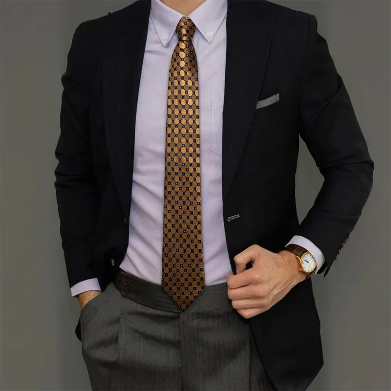 Ties2you Mens Silk Necktie Gold Plaid Wedding Tie Handkerchief Cufflinks Set made by Ties2You
