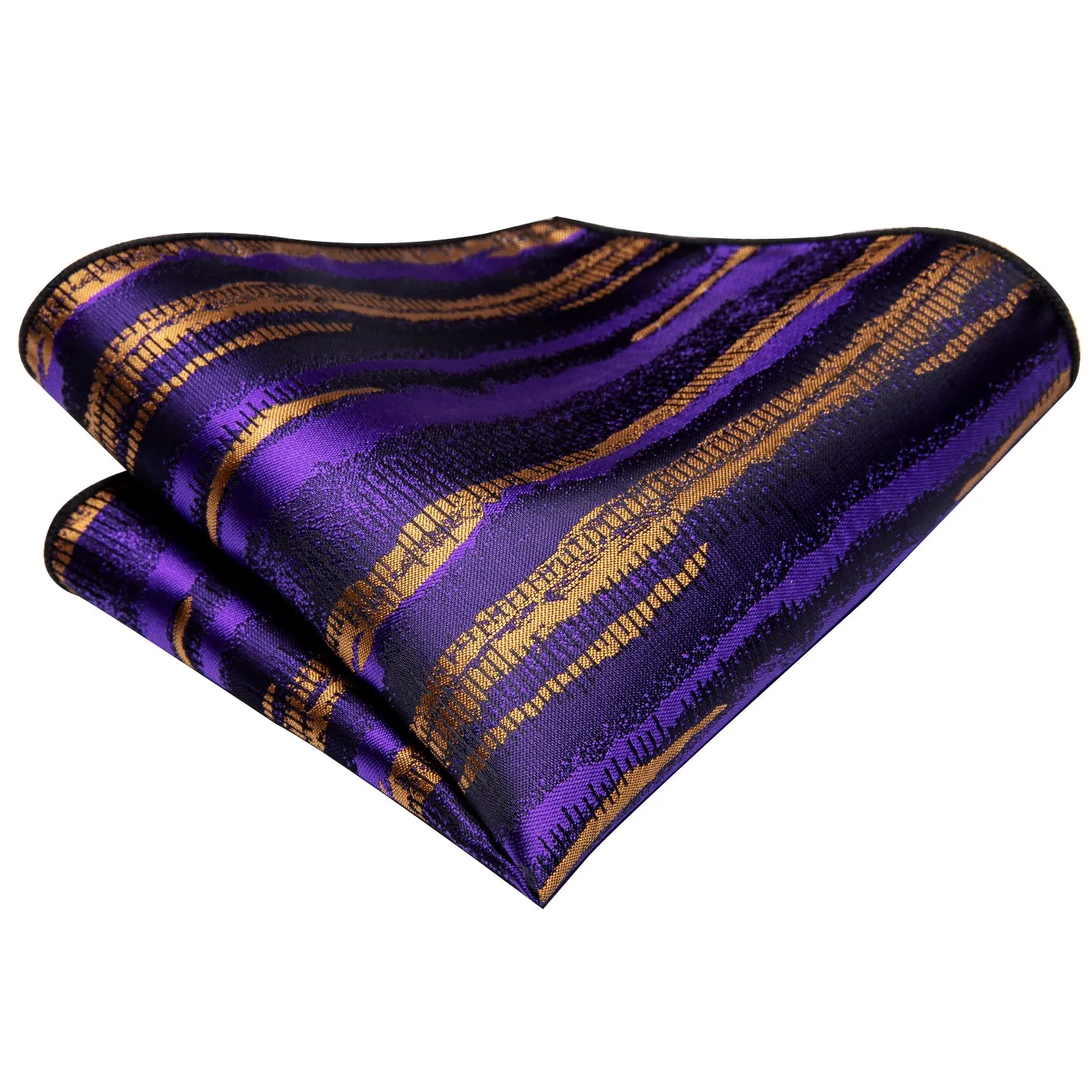 Ties2you Mens Purple Necktie Mens Striped Suit Tie Handkerchief Cufflinks Set sold by Ties2You product image thumbnail 4