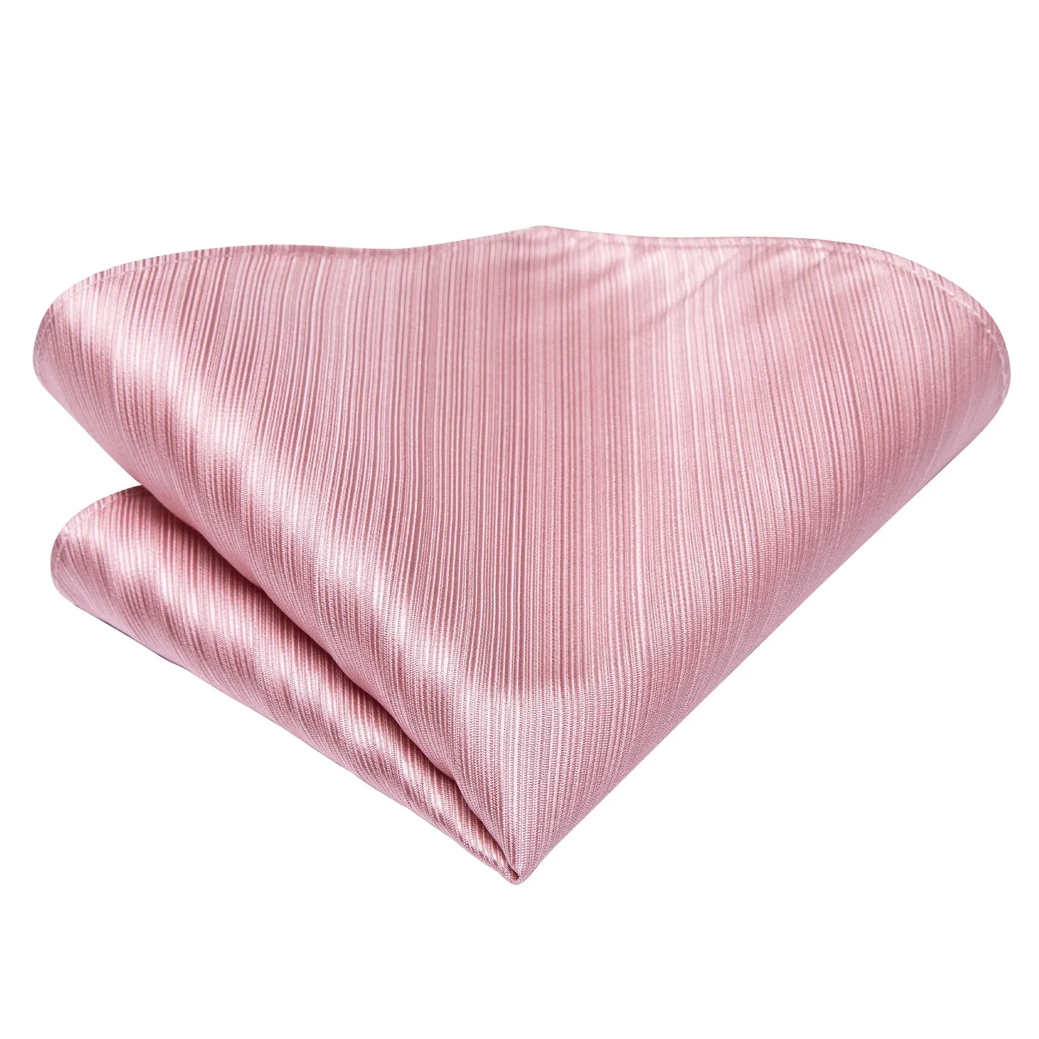 Pink Solid Self-tied Silk Bow Tie Pocket Square Cufflinks Set sold by Ties2You product image thumbnail 4