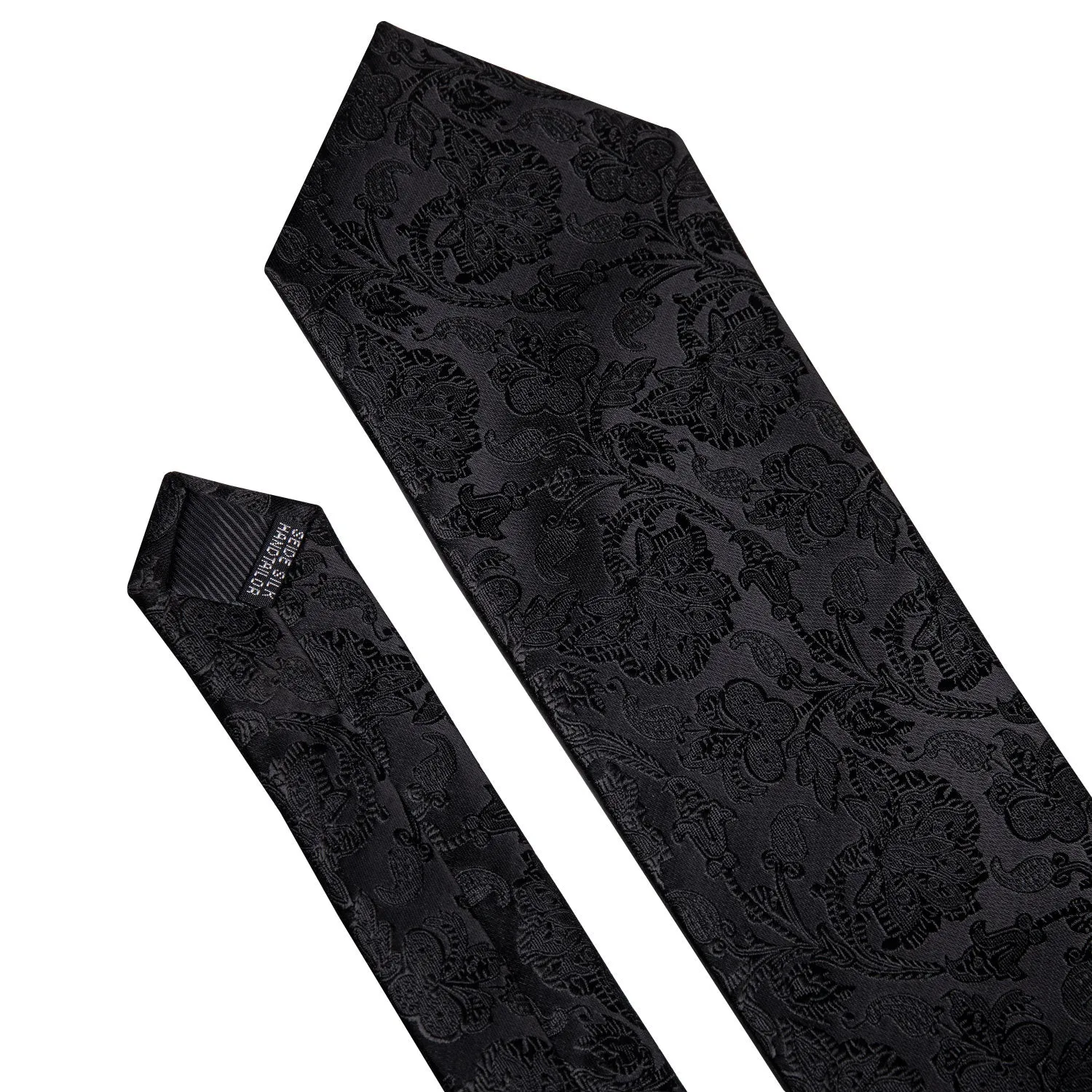 Dark Floral Men's Silk 63 Inches Extra Long Tie Handkerchief Cufflinks Set sold by Ties2You product image thumbnail 2
