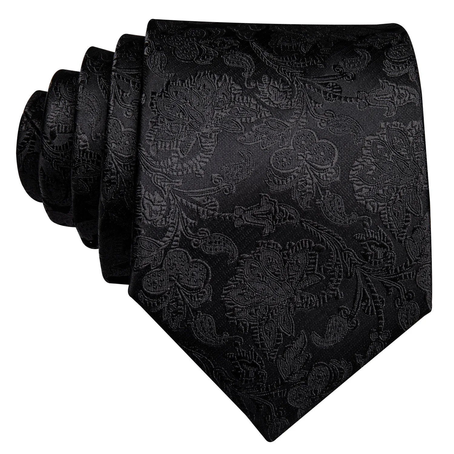 Dark Floral Men's Silk 63 Inches Extra Long Tie Handkerchief Cufflinks Set sold by Ties2You product image thumbnail 3