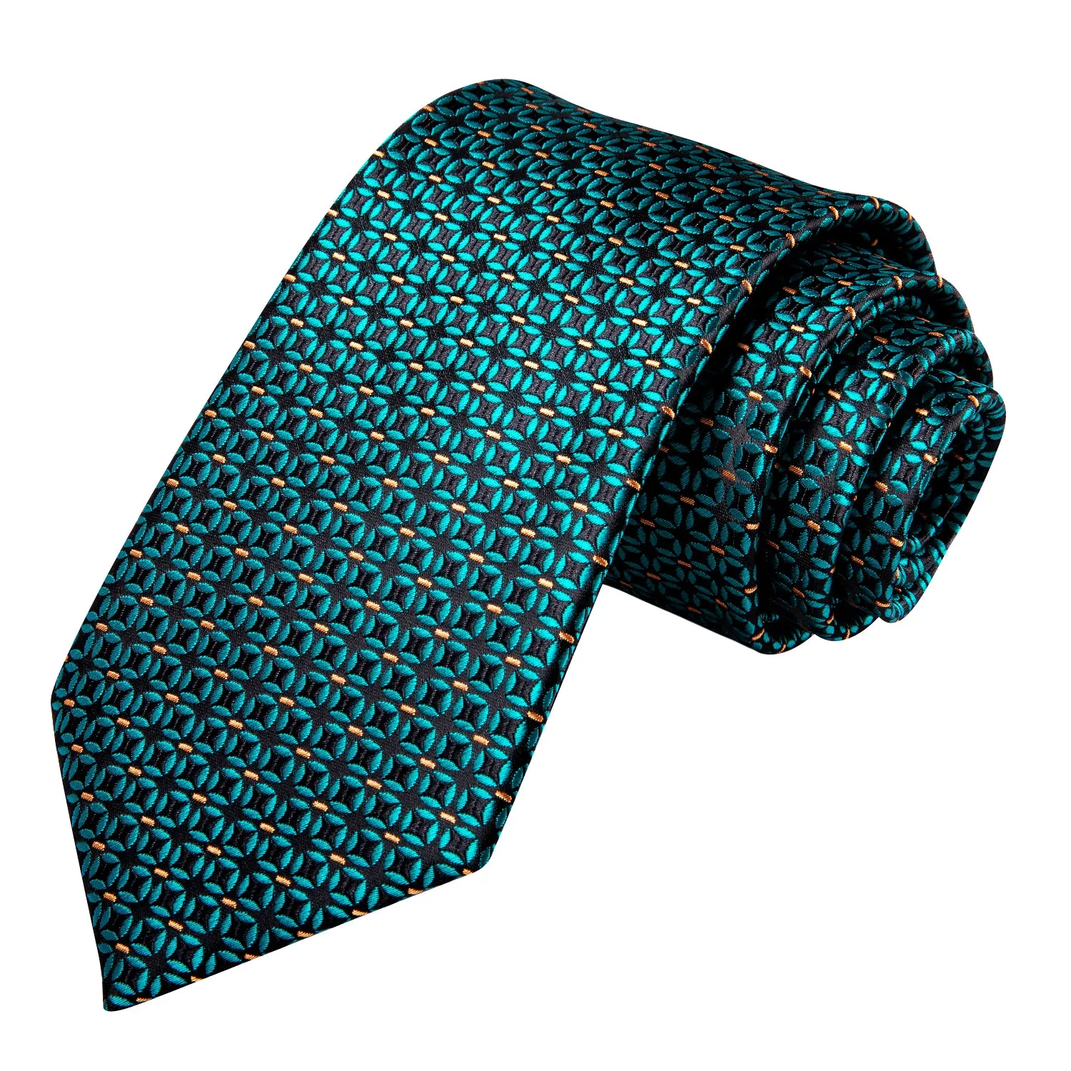 Turquoise Polka Dot Necktie Pocket Square Cufflinks Set sold by Ties2You product image thumbnail 5