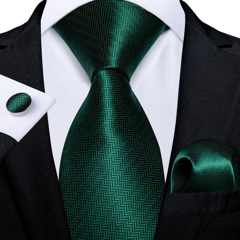 Ties2you Emerald Green Tie Solid Necktie Pocket Square Cufflinks Set sold by Ties2You