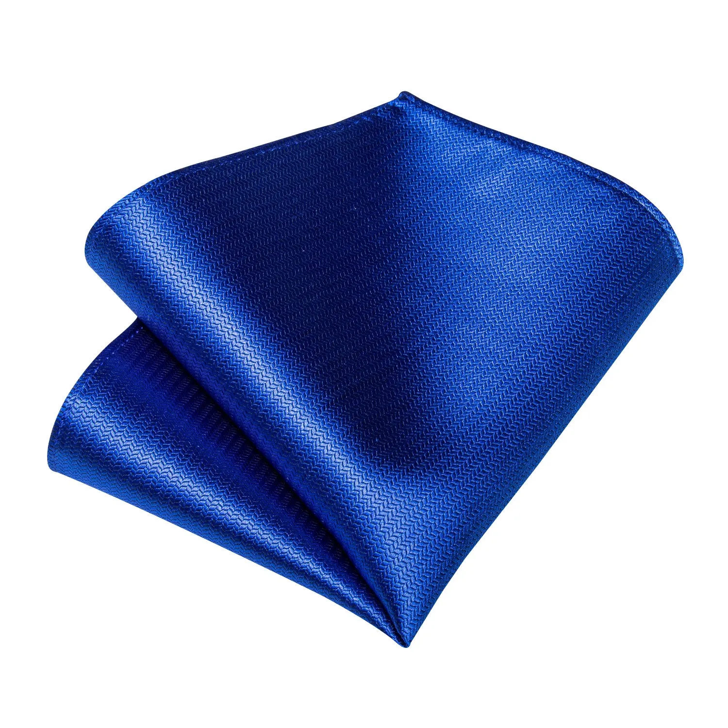 Shiny Blue Solid Necktie Pocket Square Cufflinks Set sold by Ties2You product image thumbnail 3