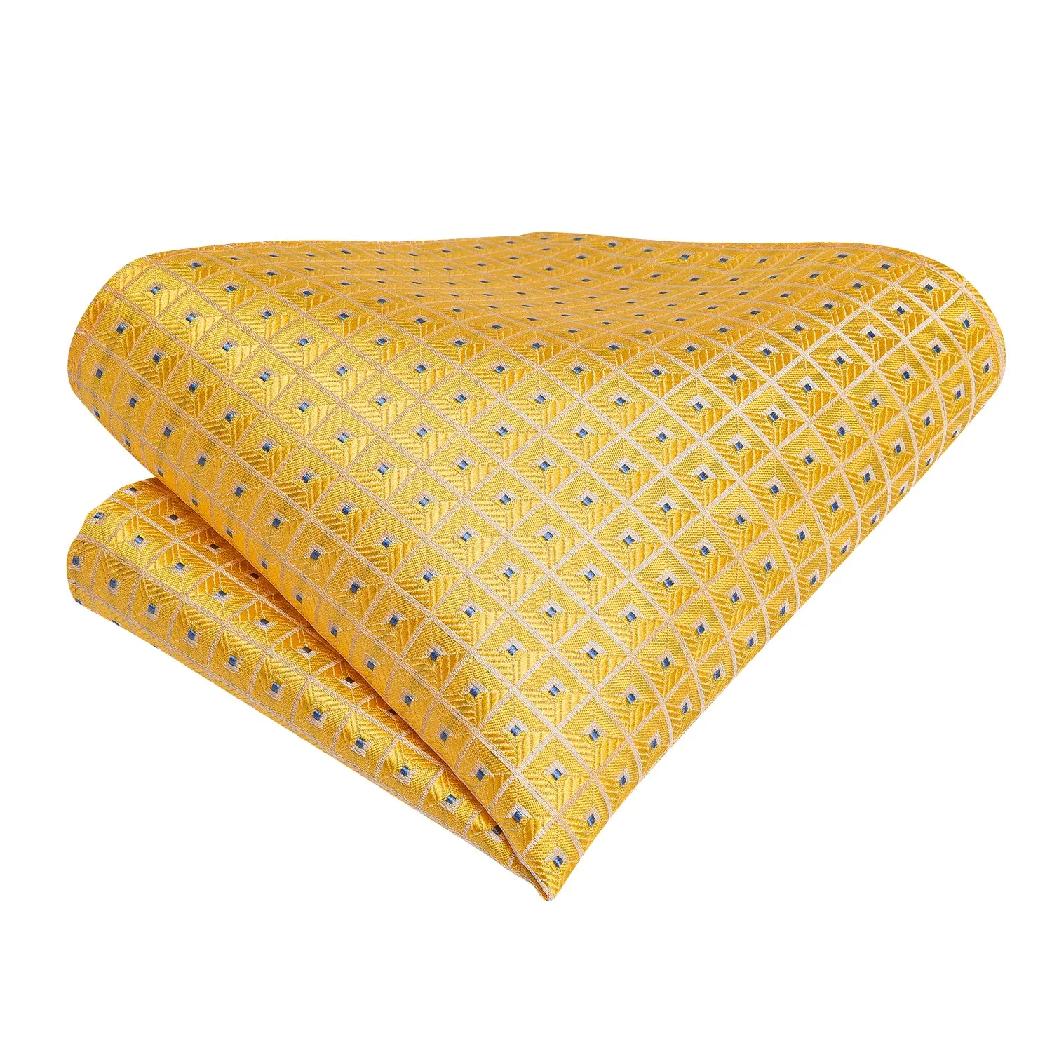 Ties2you Yellow Ascot Tie Plaid Silk Ascot Cravat Pocket Square Cufflinks Set sold by Ties2You product image thumbnail 5