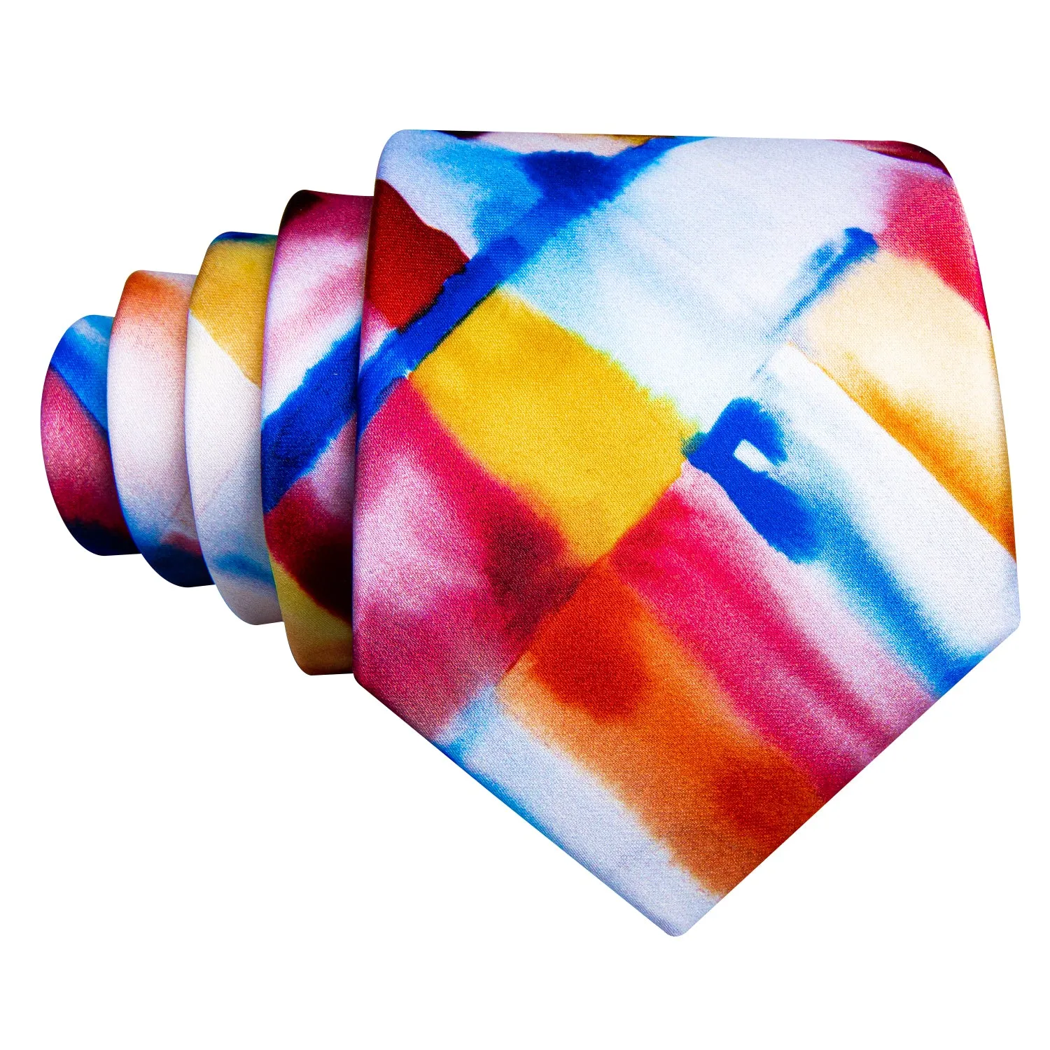 Yellow Blue Novelty Print Men's Necktie Pocket Square Cufflinks Set sold by Ties2You product image thumbnail 2