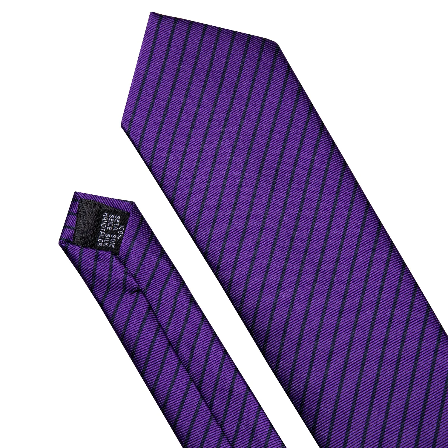 Deep Purple Striped Men's Tie Handkerchief Cufflinks Set sold by Ties2You product image thumbnail 2