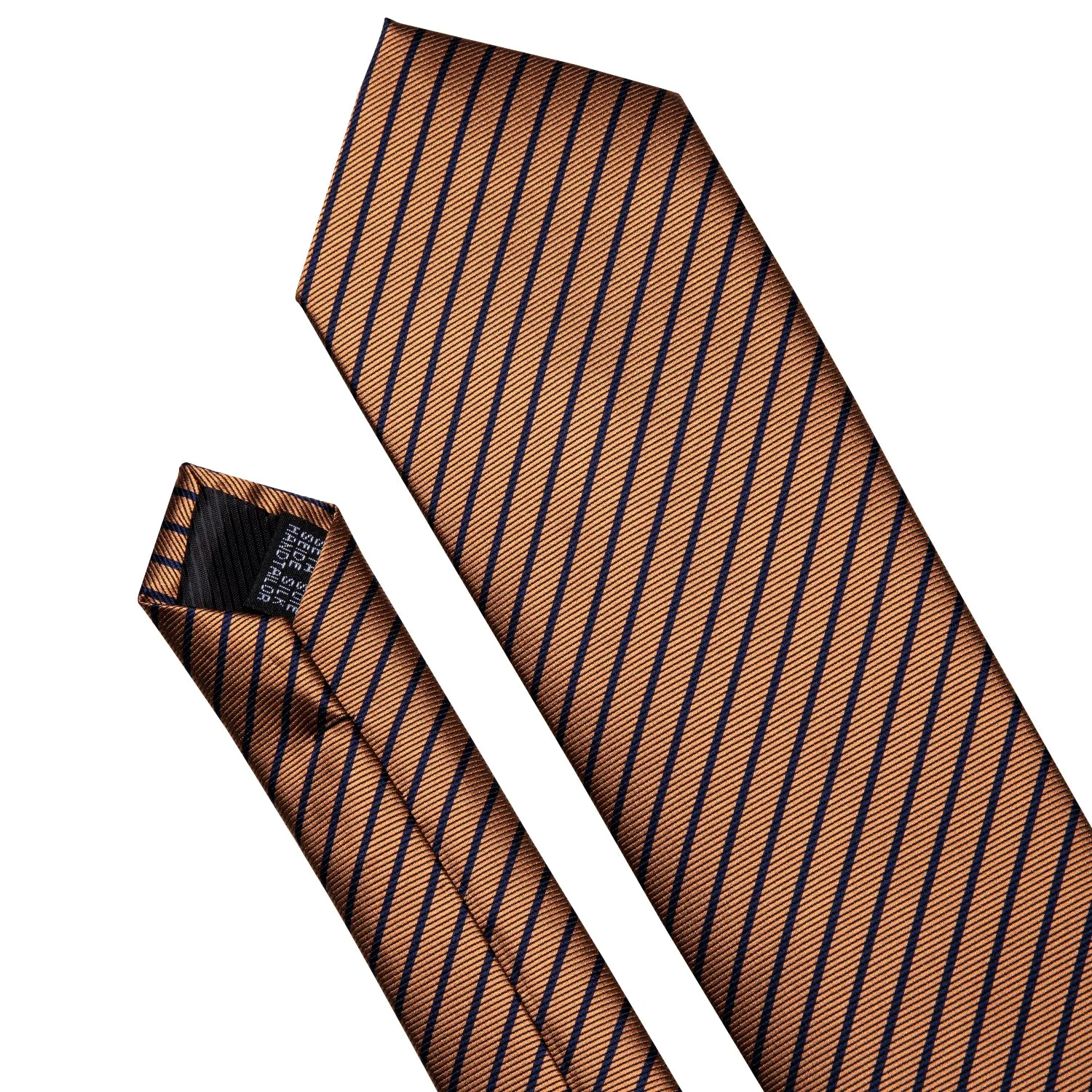 Golden Blue Striped Men's Tie Handkerchief Cufflinks Set sold by Ties2You product image thumbnail 2