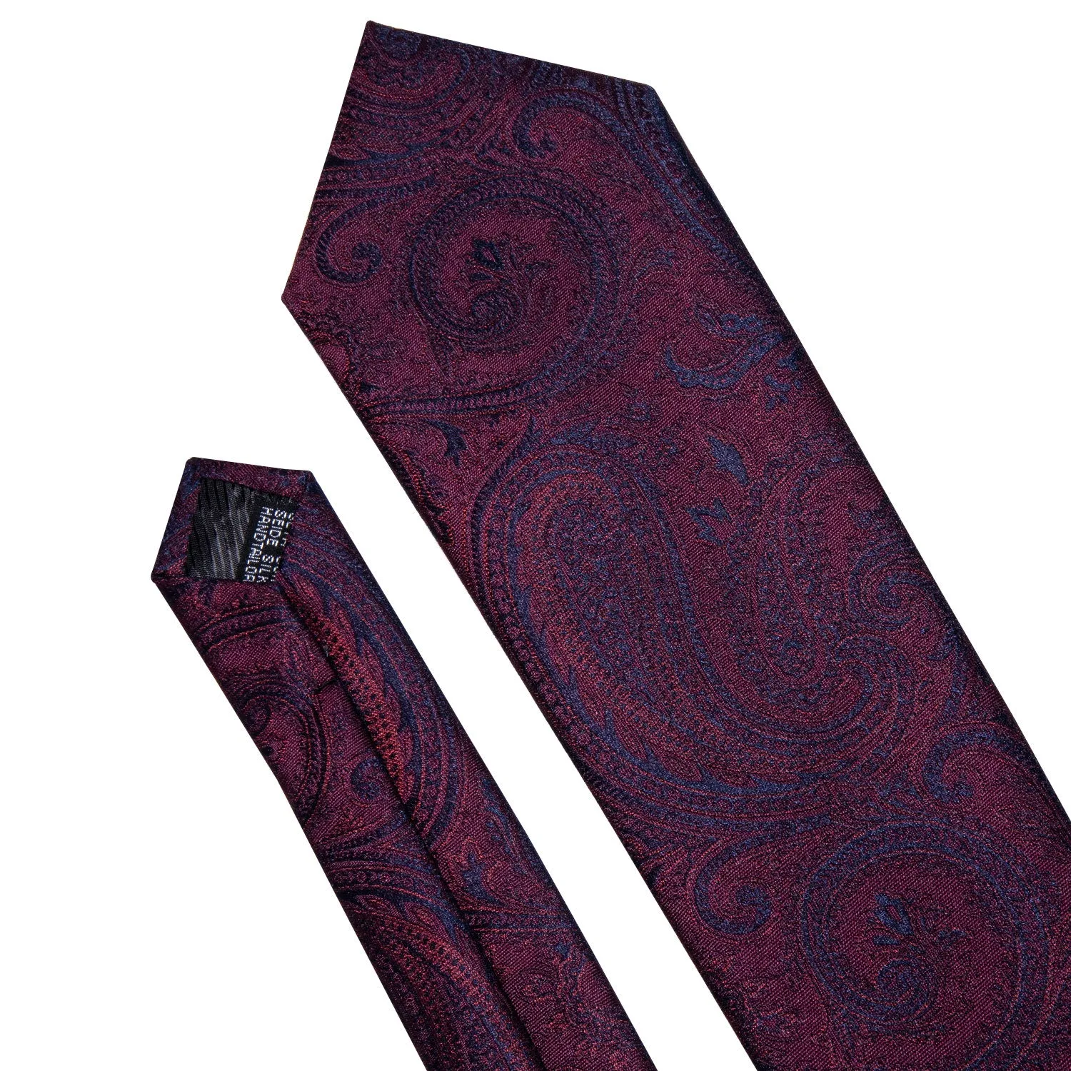 Ties2you Wedding Necktie Plum Purple Red Paisley Men's Silk Tie Hanky Cufflinks Set sold by Ties2You product image thumbnail 3