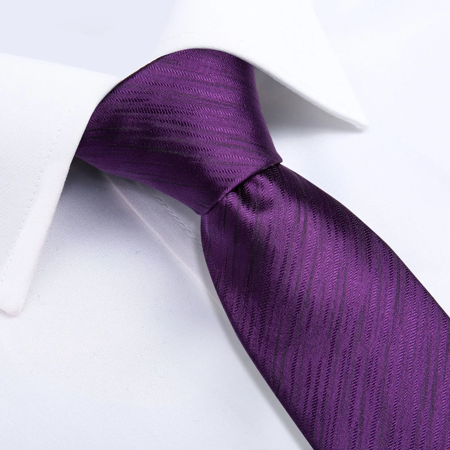 Purple Striped Men's Necktie Pocket Square Cufflinks Set 8cm sold by Ties2You product image thumbnail 4