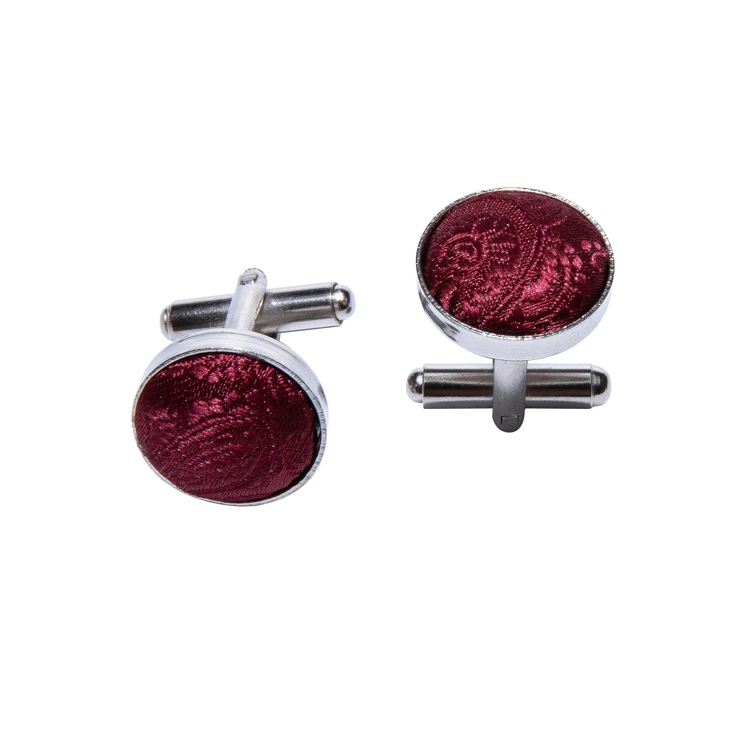 Dark Red Paisley Pre-tied Bow Tie Hanky Cufflinks Set sold by Ties2You product image thumbnail 5