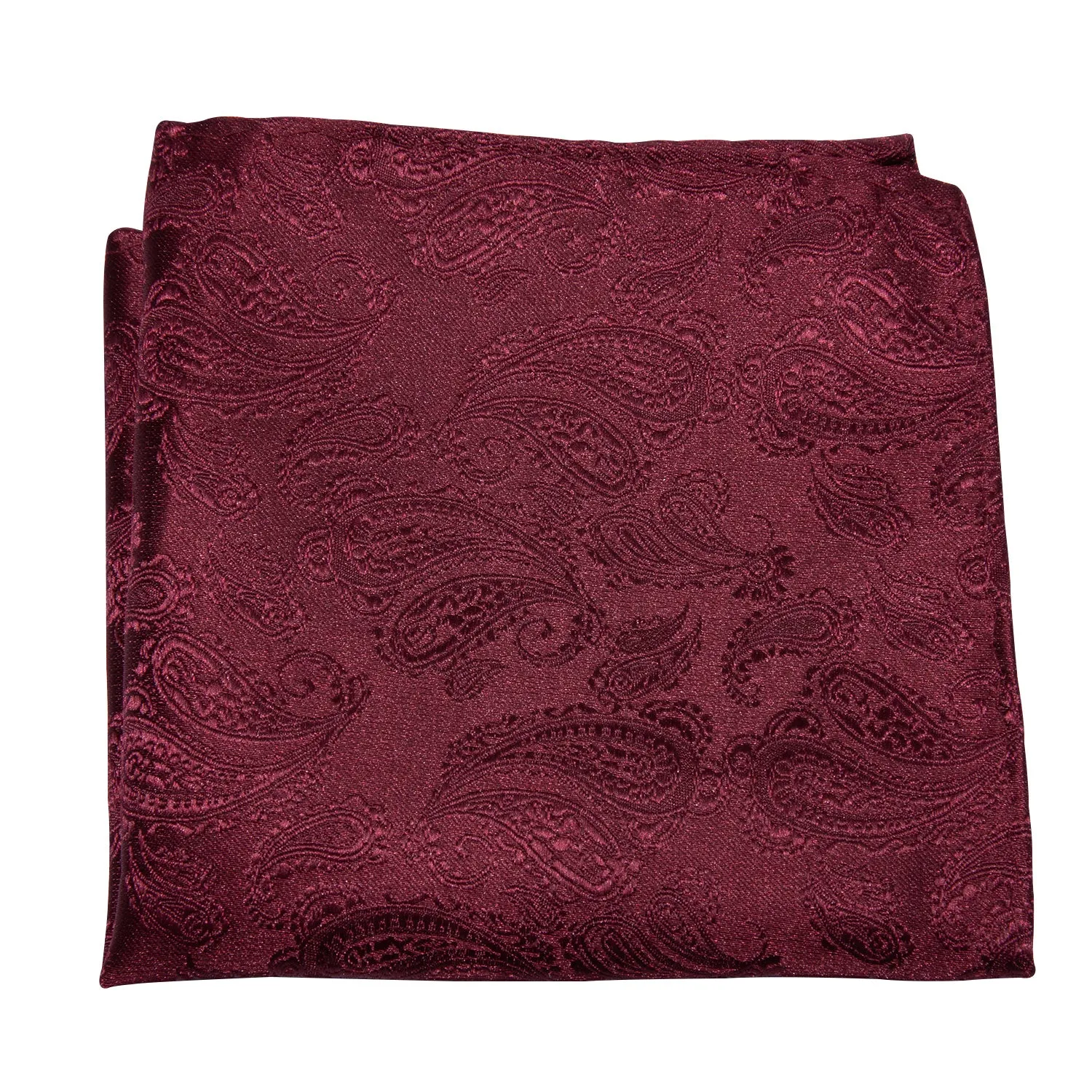 Dark Red Paisley Pre-tied Bow Tie Hanky Cufflinks Set sold by Ties2You product image thumbnail 4