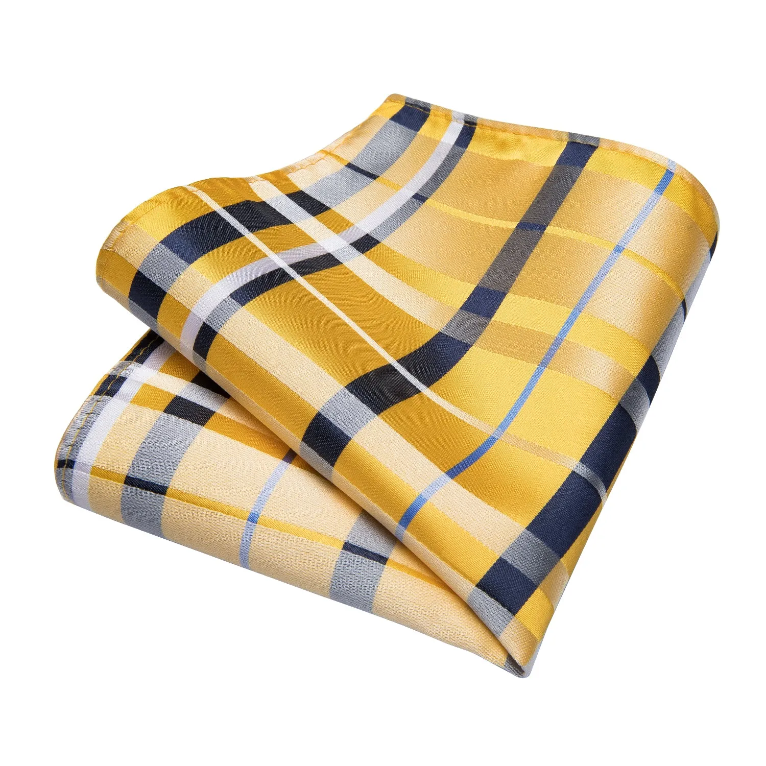 Ties2you Extra Long Tie Yellow Blue Wide Striped Silk Fabric 63 Inches Men's Tie Hanky Cufflinks Set sold by Ties2You product image thumbnail 5