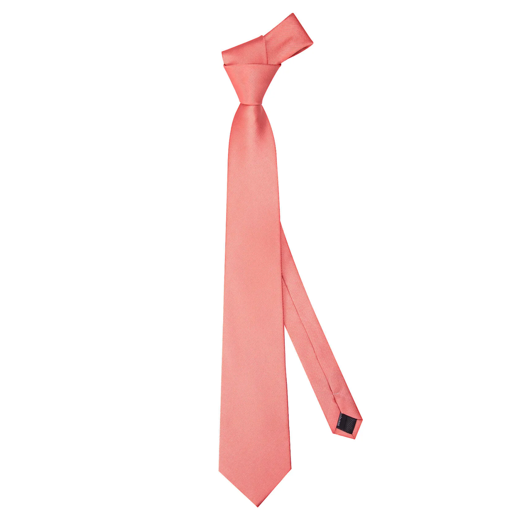 Ties2you Silk Men's Tie Coral Red Solid Tie Pocket Square Cufflinks Set Classic sold by Ties2You product image thumbnail 4