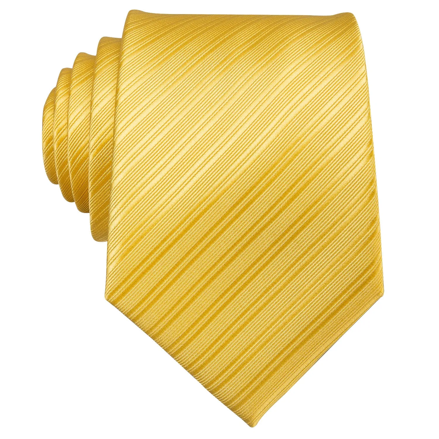 Silver Yellow Striped Silk Men's Tie Hanky Cufflinks Set sold by Ties2You product image thumbnail 4