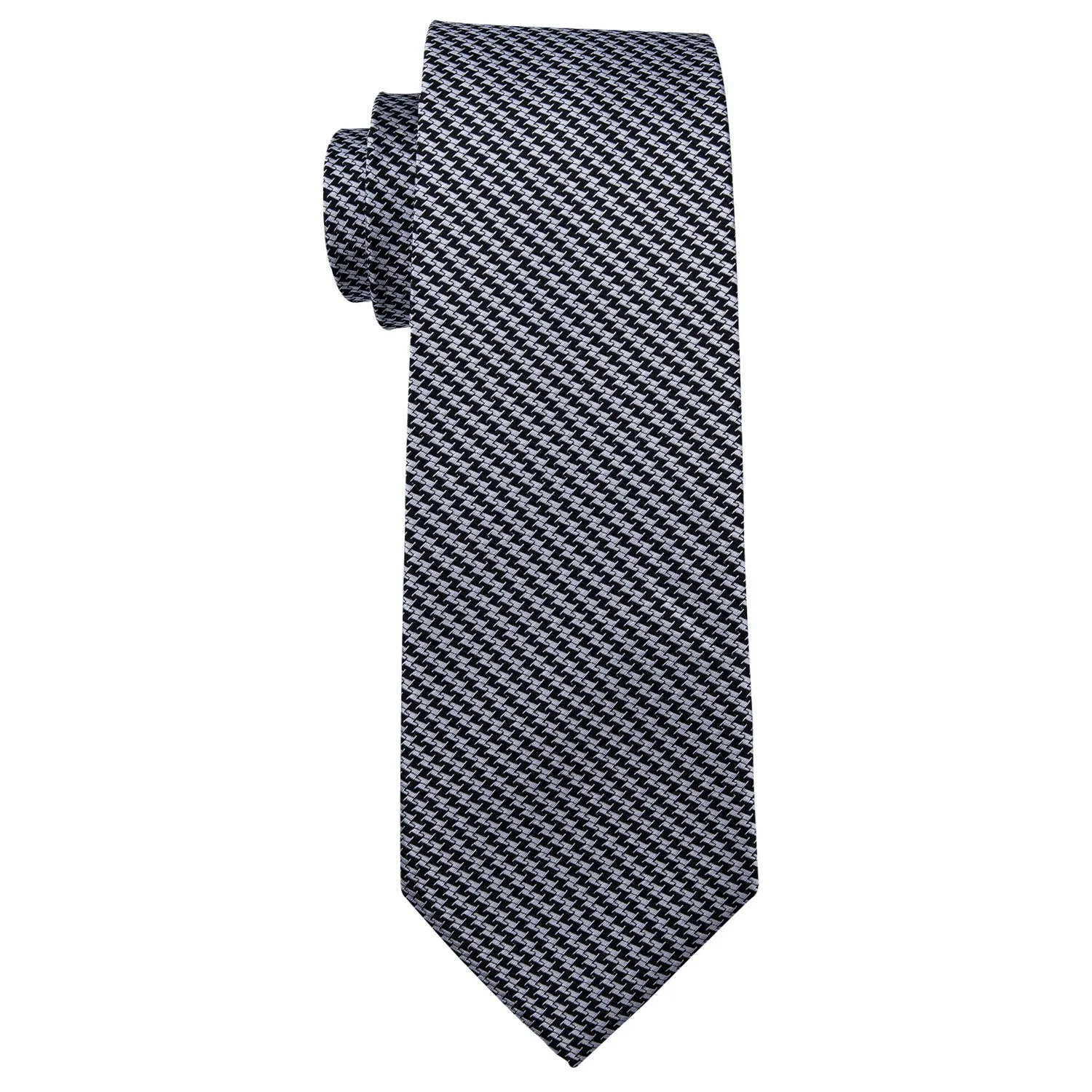 Classic Houndstooth Silk Fabric Tie Hanky Cufflinks Set sold by Ties2You product image thumbnail 5