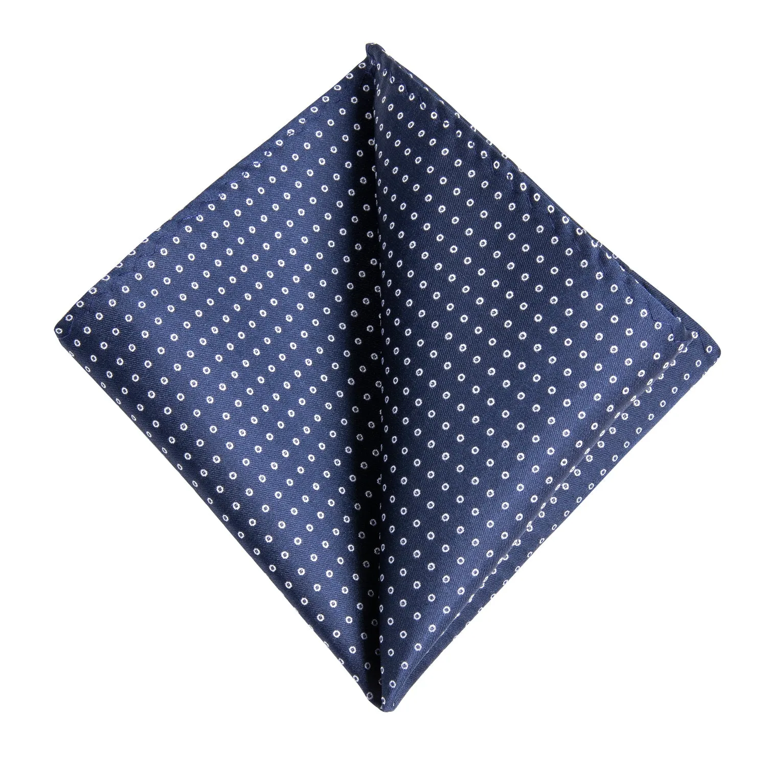 Navy Blue Polka Dot Tie Pocket Square Cufflinks Set 8cm sold by Ties2You product image thumbnail 5