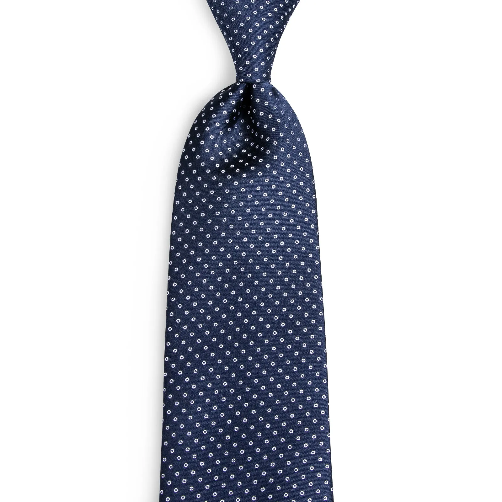 Navy Blue Polka Dot Tie Pocket Square Cufflinks Set 8cm sold by Ties2You product image thumbnail 4