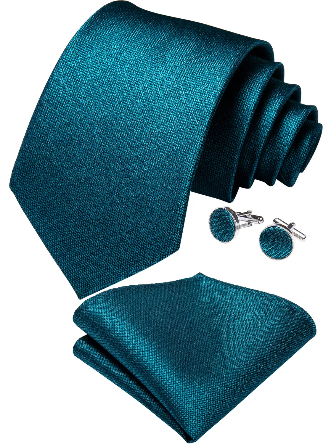 Green Solid Tie Pocket Square Cufflinks Set 8cm sold by Ties2You product image thumbnail 2