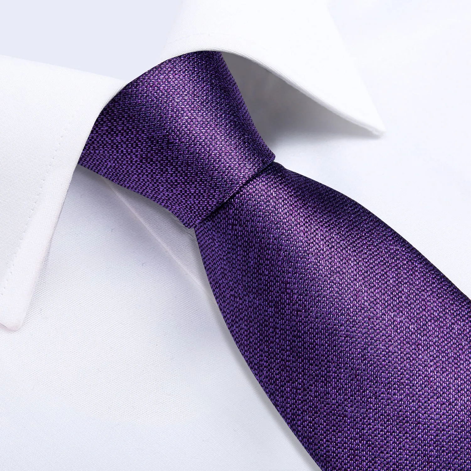 Royal Purple Solid Tie Pocket Square Cufflinks Set 8cm sold by Ties2You product image thumbnail 4