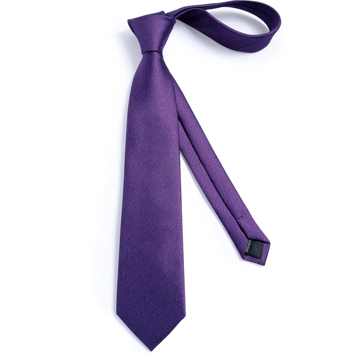 Royal Purple Solid Tie Pocket Square Cufflinks Set 8cm sold by Ties2You product image thumbnail 3