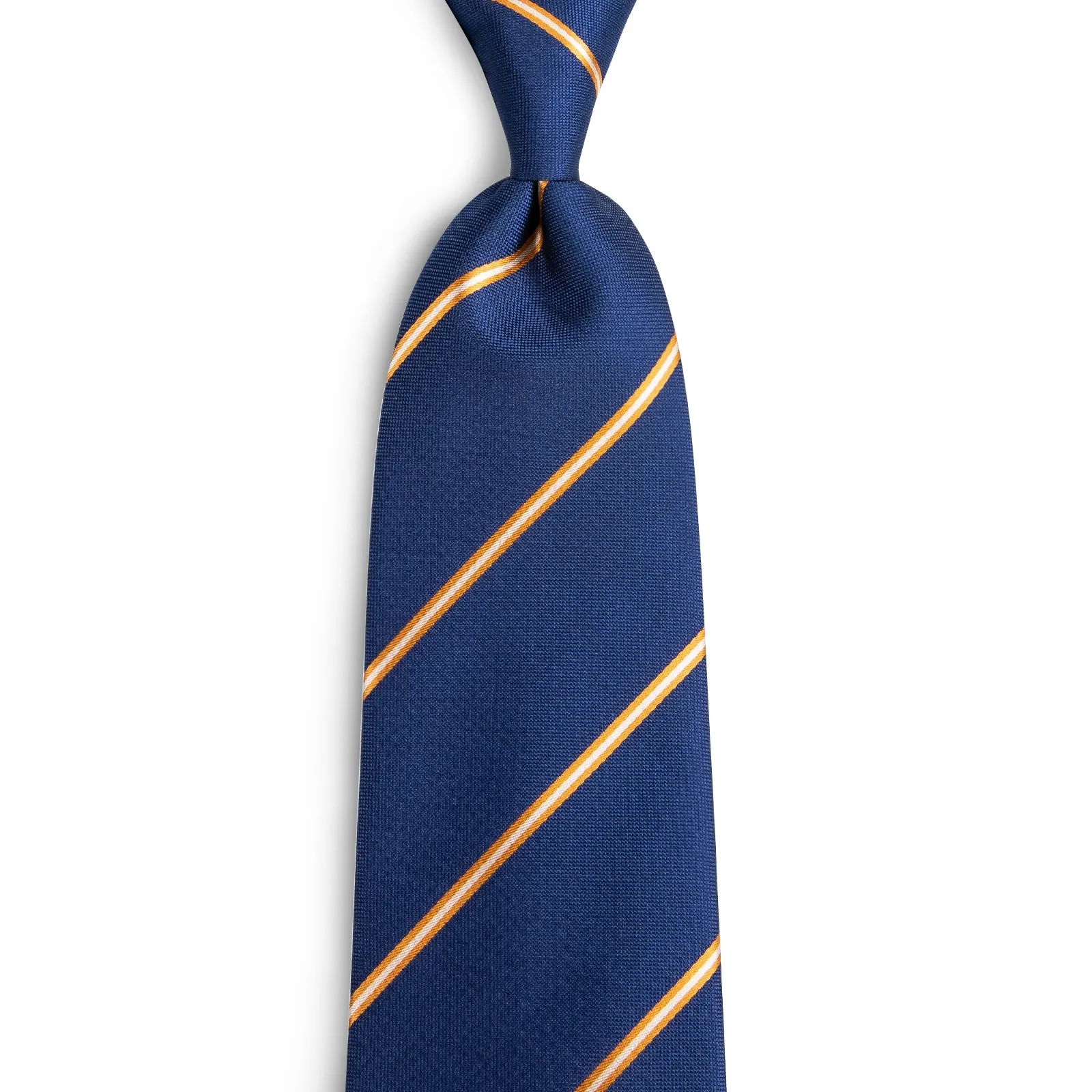 Navy Blue Striped Tie Pocket Square Cufflinks Set 8cm sold by Ties2You product image thumbnail 3