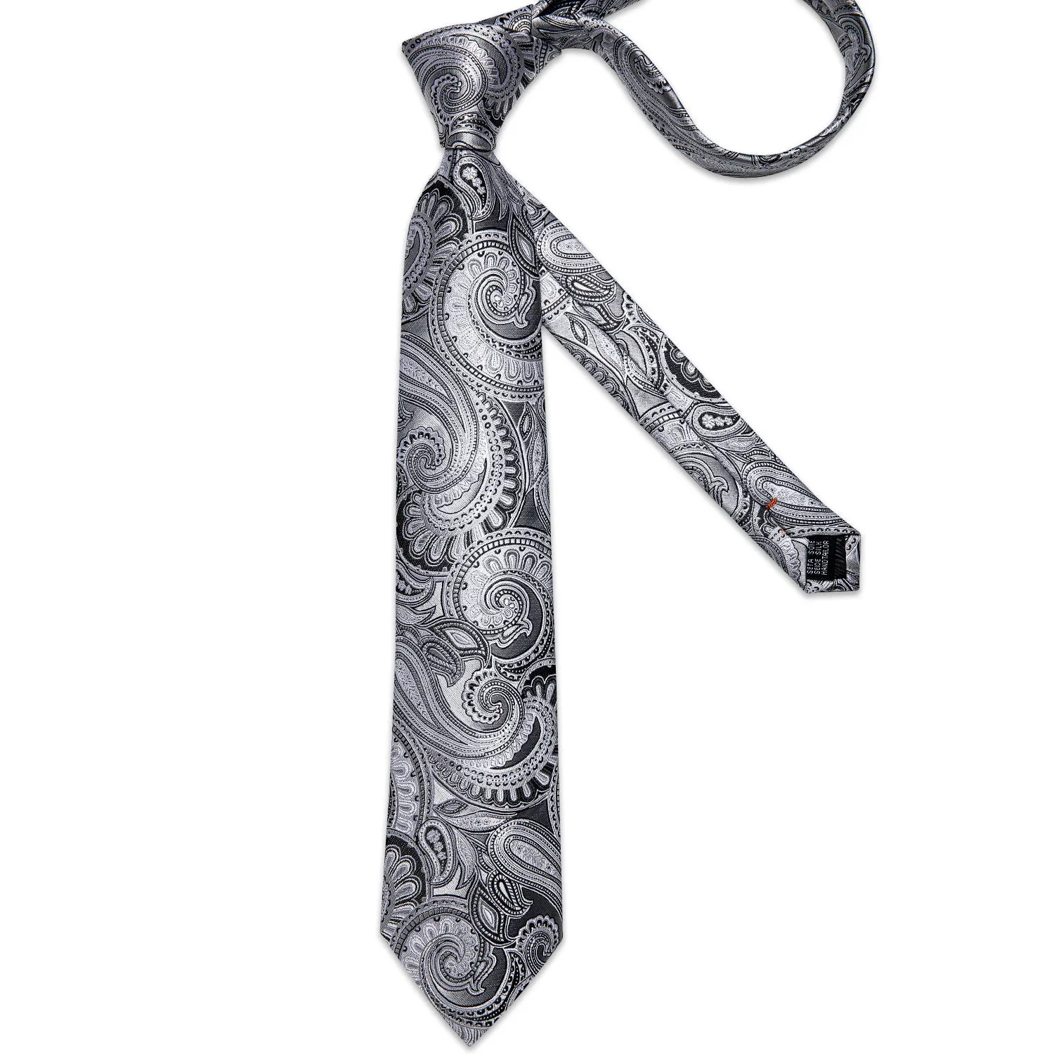 White Paisley Tie Pocket Square Cufflinks Set sold by Ties2You product image thumbnail 4