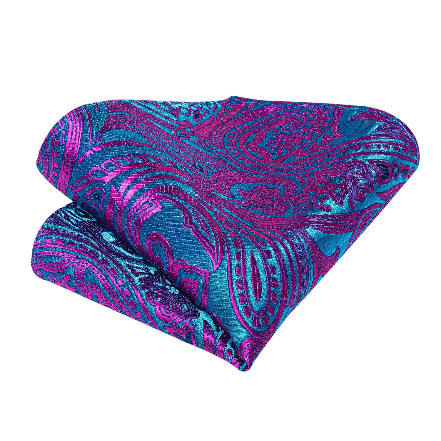 Purple Blue Paisley Tie Pocket Square Cufflinks Set sold by Ties2You product image thumbnail 4