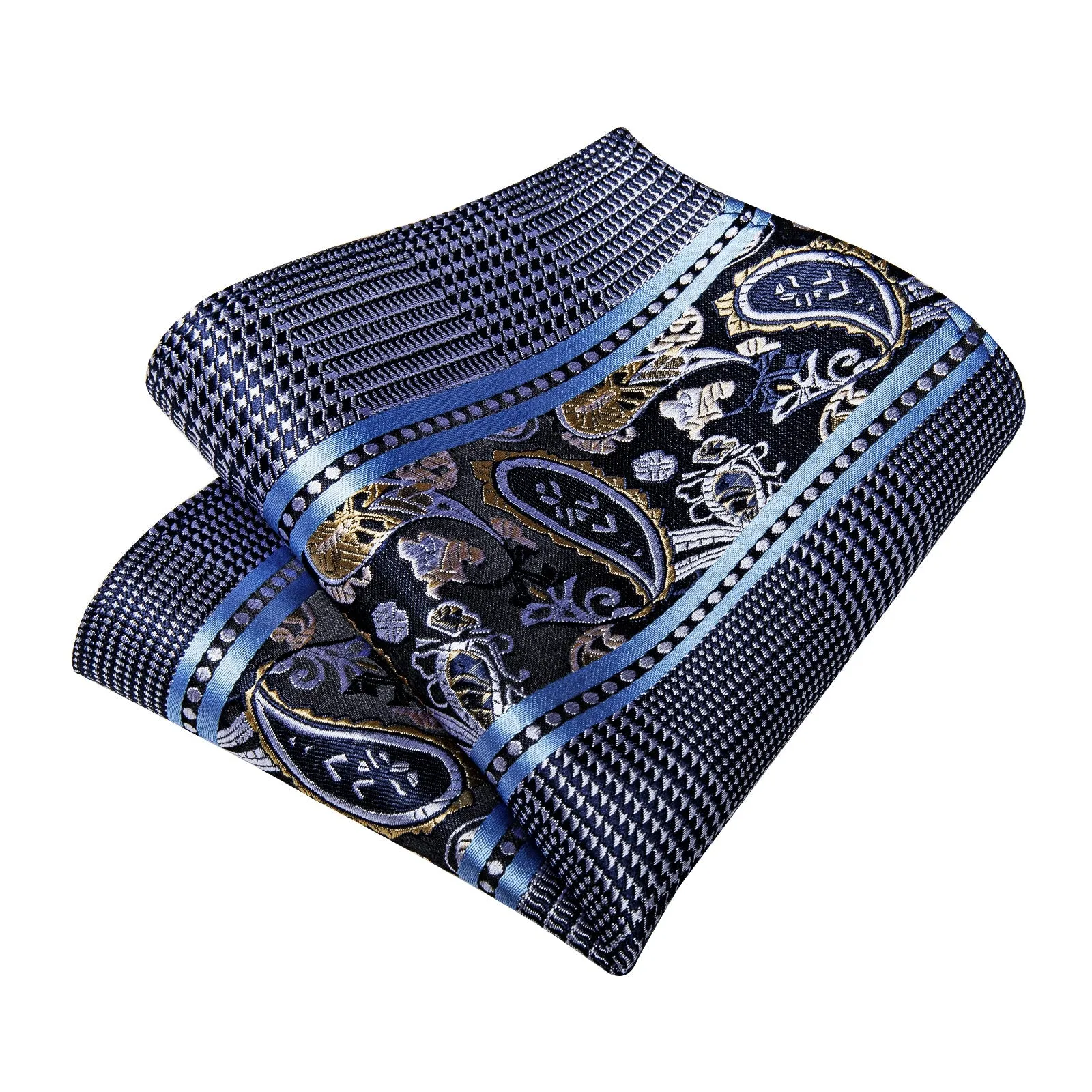 Grey Blue Novelty Tie Pocket Square Cufflinks Set sold by Ties2You product image thumbnail 5
