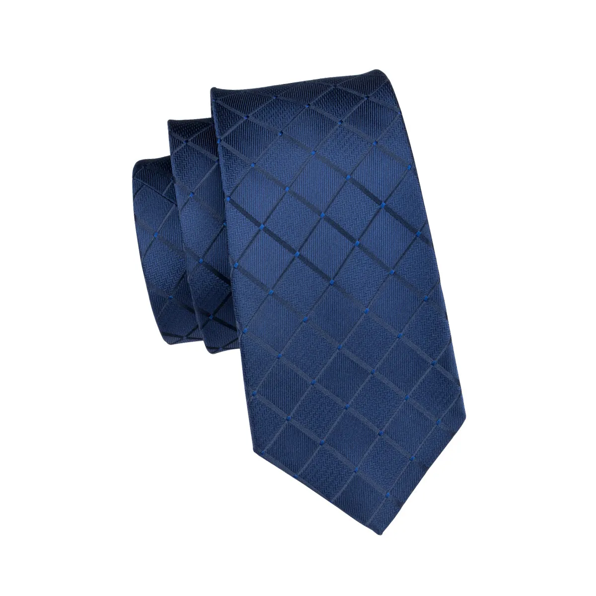 Fanstastic Blue Plaid Tie Pocket Square Cufflinks Set sold by Ties2You product image thumbnail 4