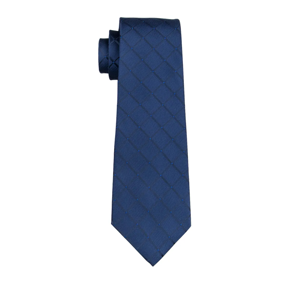 Fanstastic Blue Plaid Tie Pocket Square Cufflinks Set sold by Ties2You product image thumbnail 5