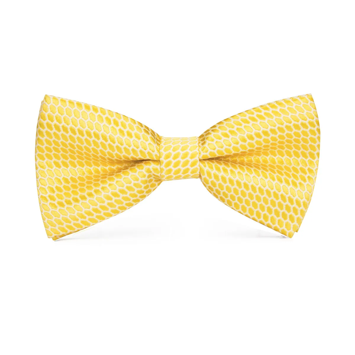 Light Yellow Solid Pre-tied Bow Tie Hanky Cufflinks Set sold by Ties2You product image thumbnail 4