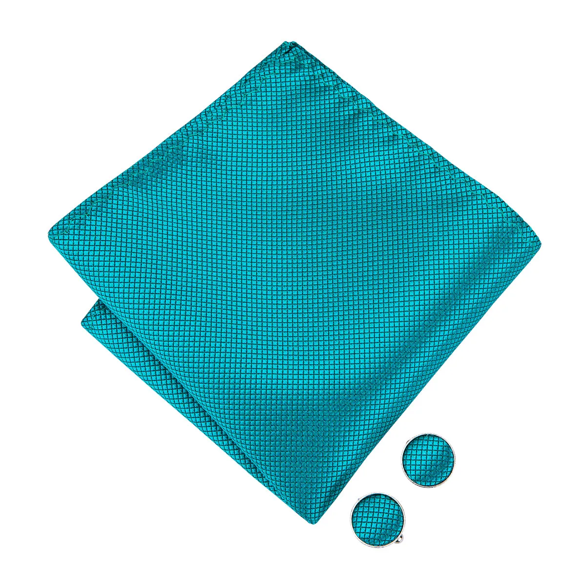 Ties2you Blue Tie Teal Green Solid Pre-Bow Tie Hanky Cufflinks Set sold by Ties2You product image thumbnail 4