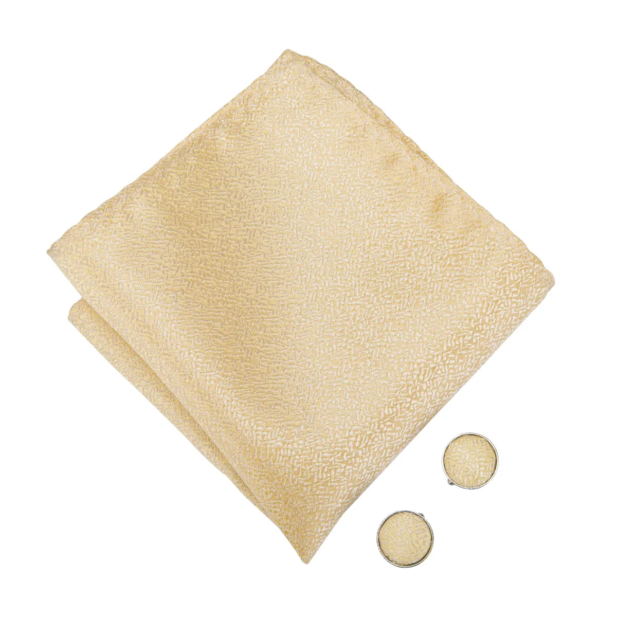 Gold Solid Pre-tied Bow Tie Hanky Cufflinks Set sold by Ties2You product image thumbnail 4