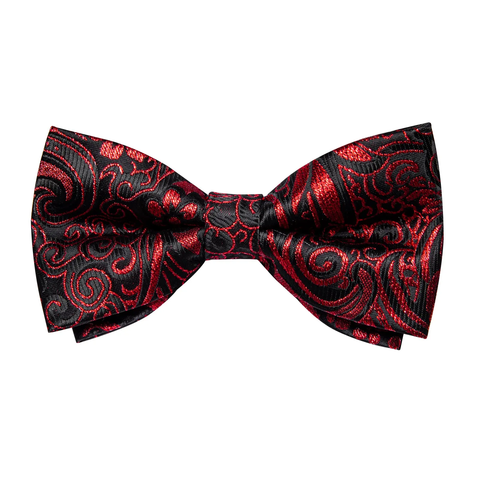 Black Red Paisley Jacquard Silk Men's Vest Hanky Cufflinks Tie Set sold by Ties2You product image thumbnail 5