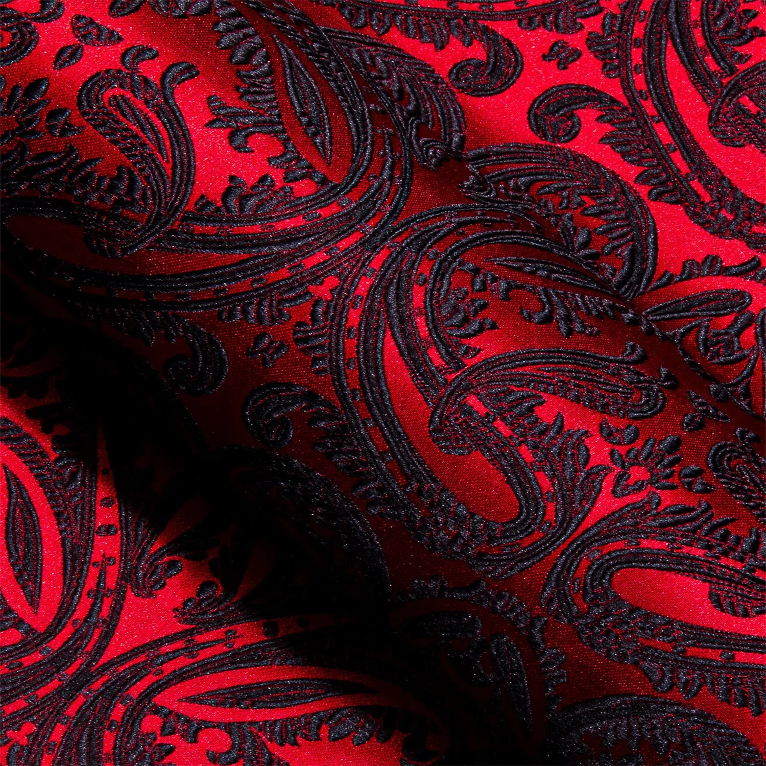 Ties2you Button Down Shirt Red Black Woven Paisley Silk Men's Shirt Classic sold by Ties2You product image thumbnail 5
