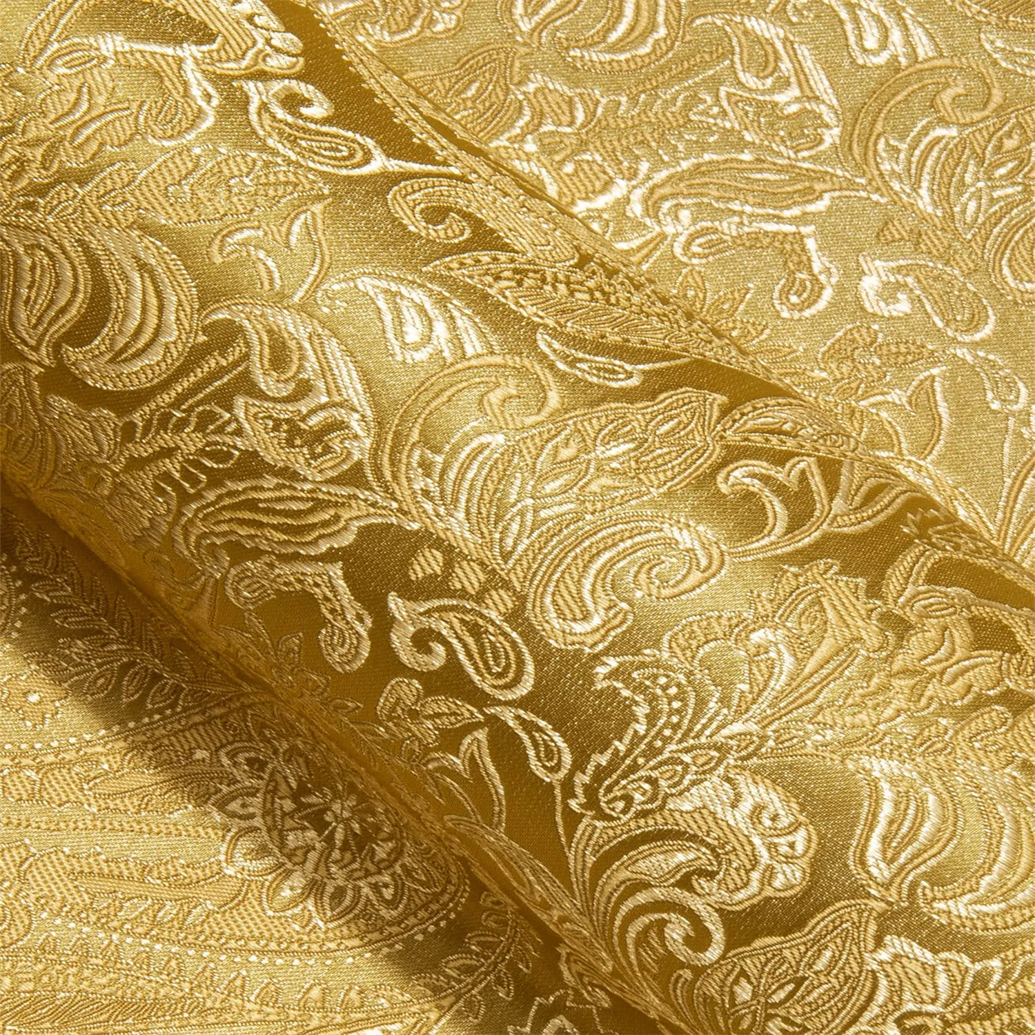 Ties2you Men's Shirt Golden Paisley Silk Long Sleeve Shirt sold by Ties2You product image thumbnail 5