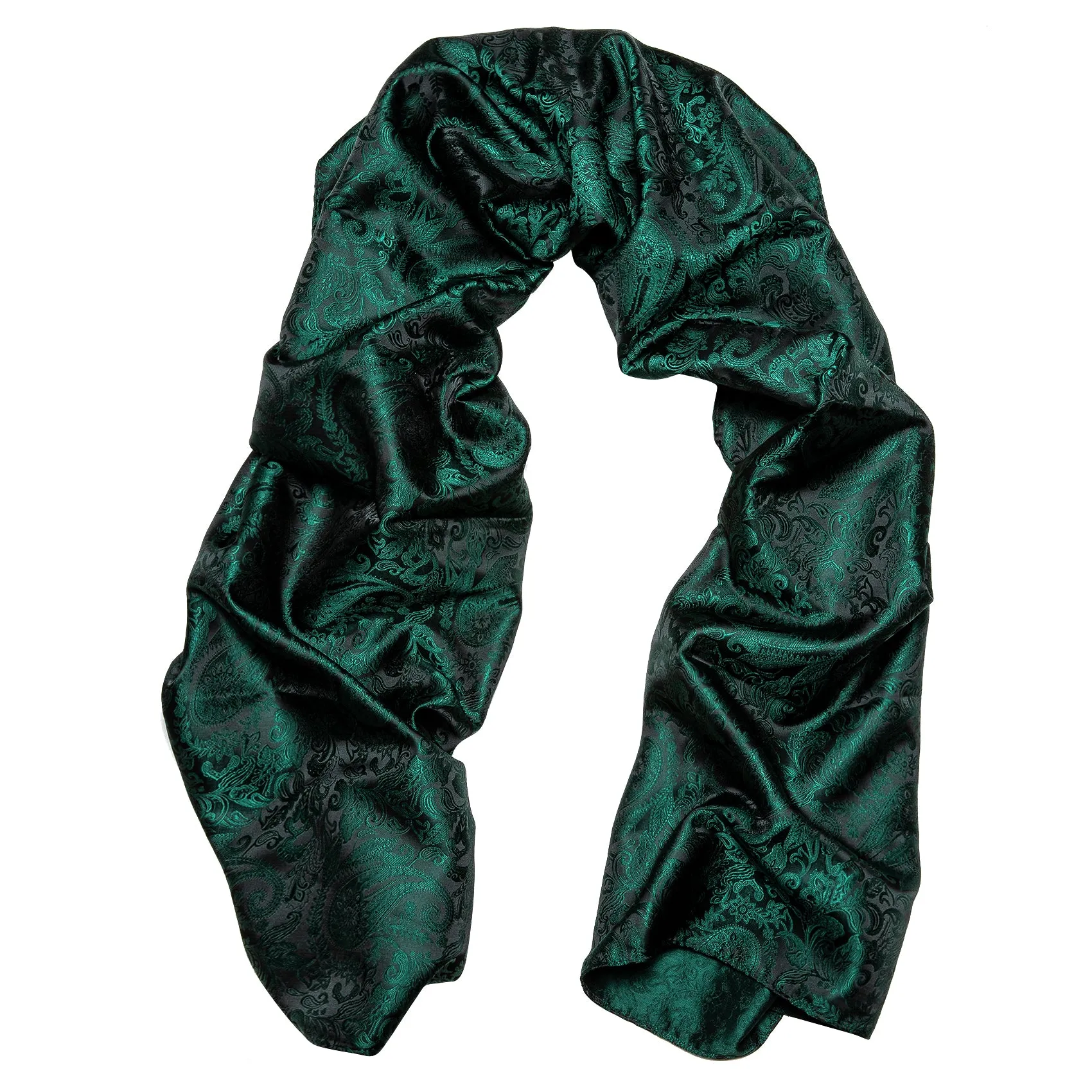 Dark Green Paisley Men's Silk Scarf sold by Ties2You product image thumbnail 3